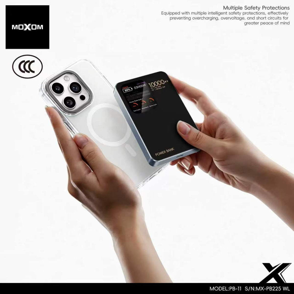 MOXOM Smart Display 10000mAh Wireless Power Bank MX-PB225 WL