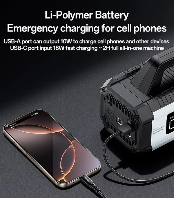 GREEN Car Jump Starter With Inflatble Pump GE-BP999