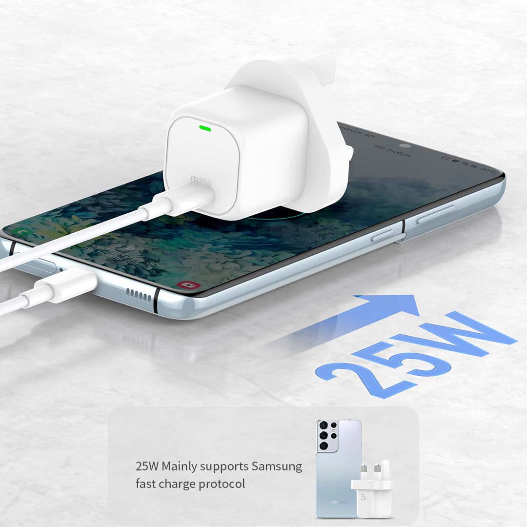 شاحن Recci GaN بقوة 25 واط ومنفذ USB Type-C وتقنية GaN