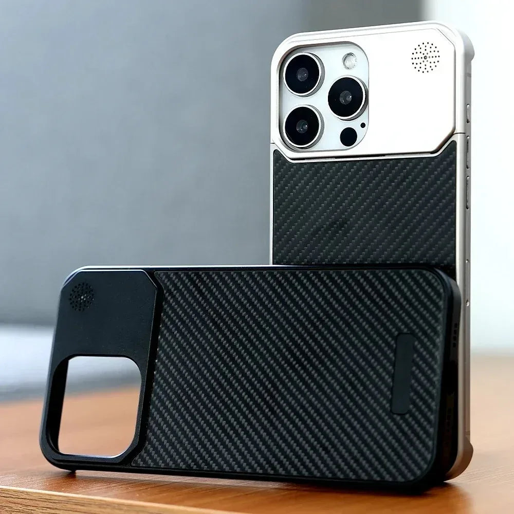 Folding Lens Kickstand MagSafe Case iPhone 15 Pro Max - Three