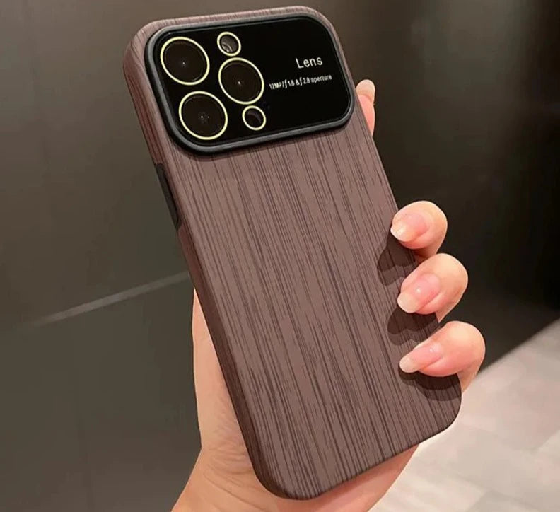 Wood Grain Lens Protection Case iPhone 12