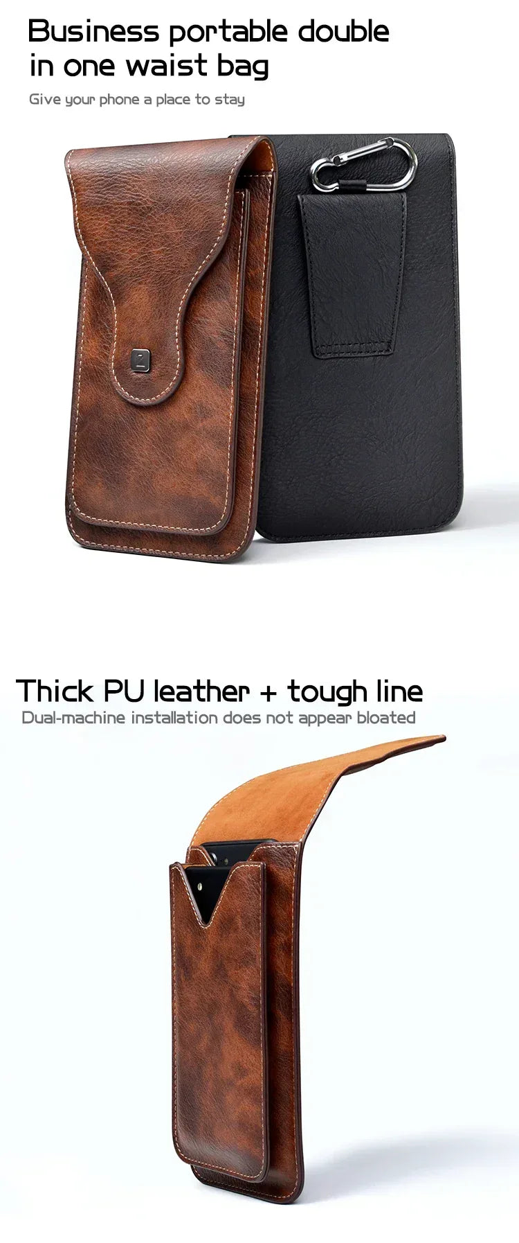Puloka PU Leather Waist Bag For Z Fold - Three