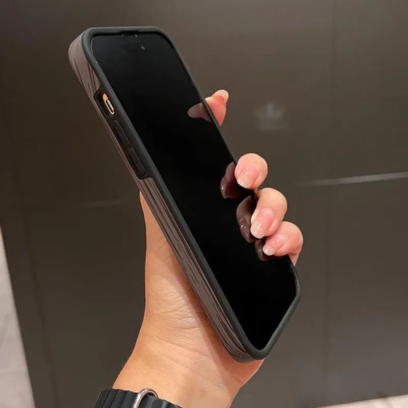 Wood Grain Lens Protection Case iPhone 14 Pro Max