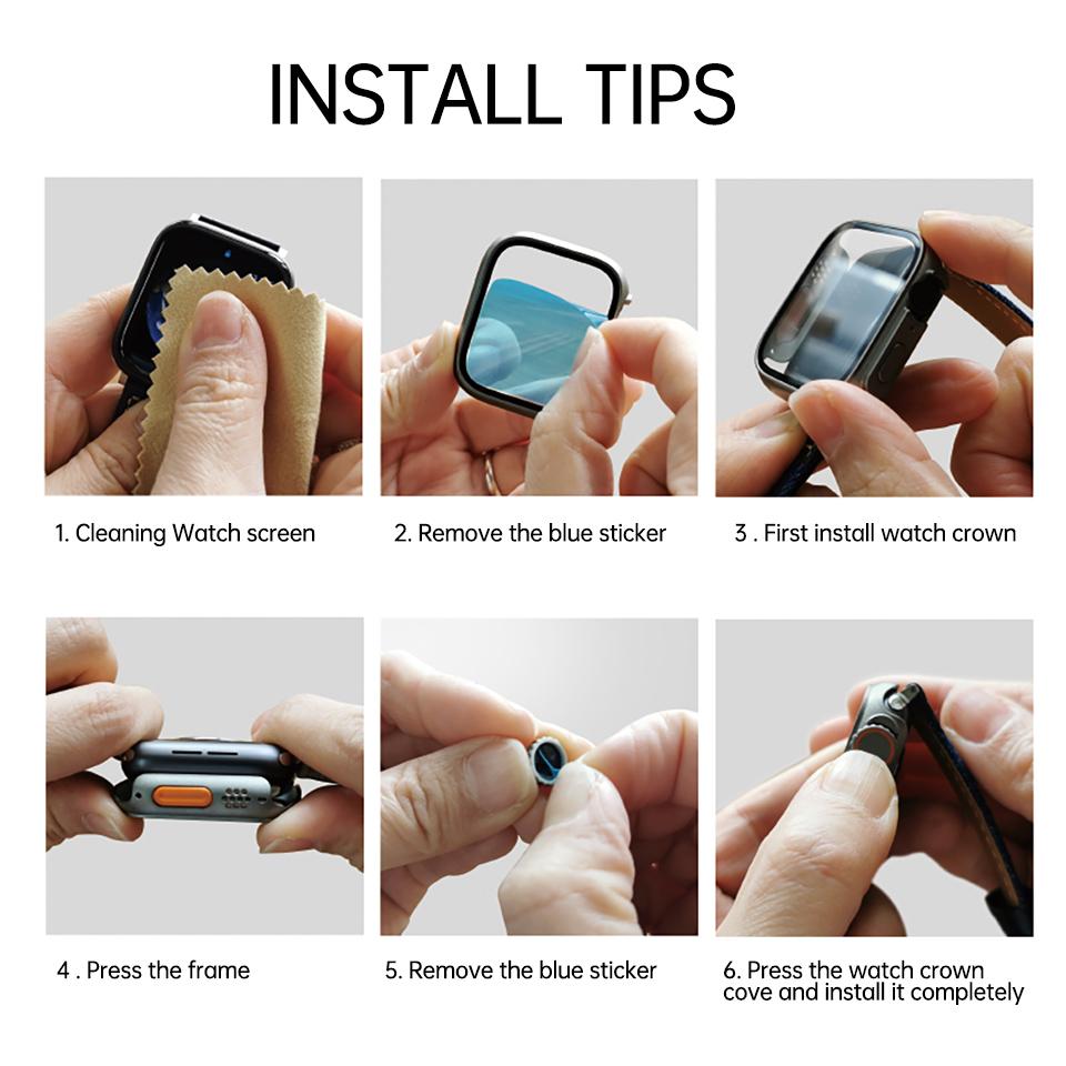 Ahnhsky Protective Case with Screen Protector For Apple Watch