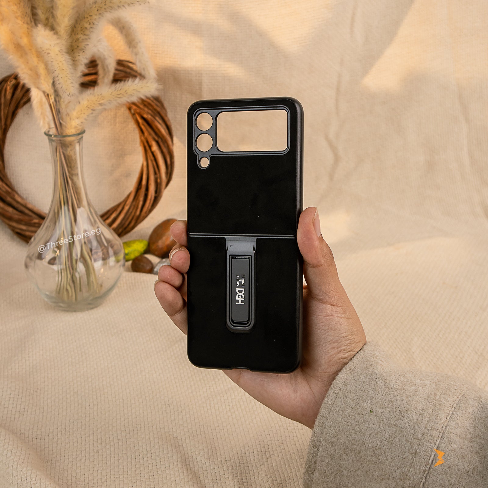 HDD Alcantara Stand Case Samsung Flip 3