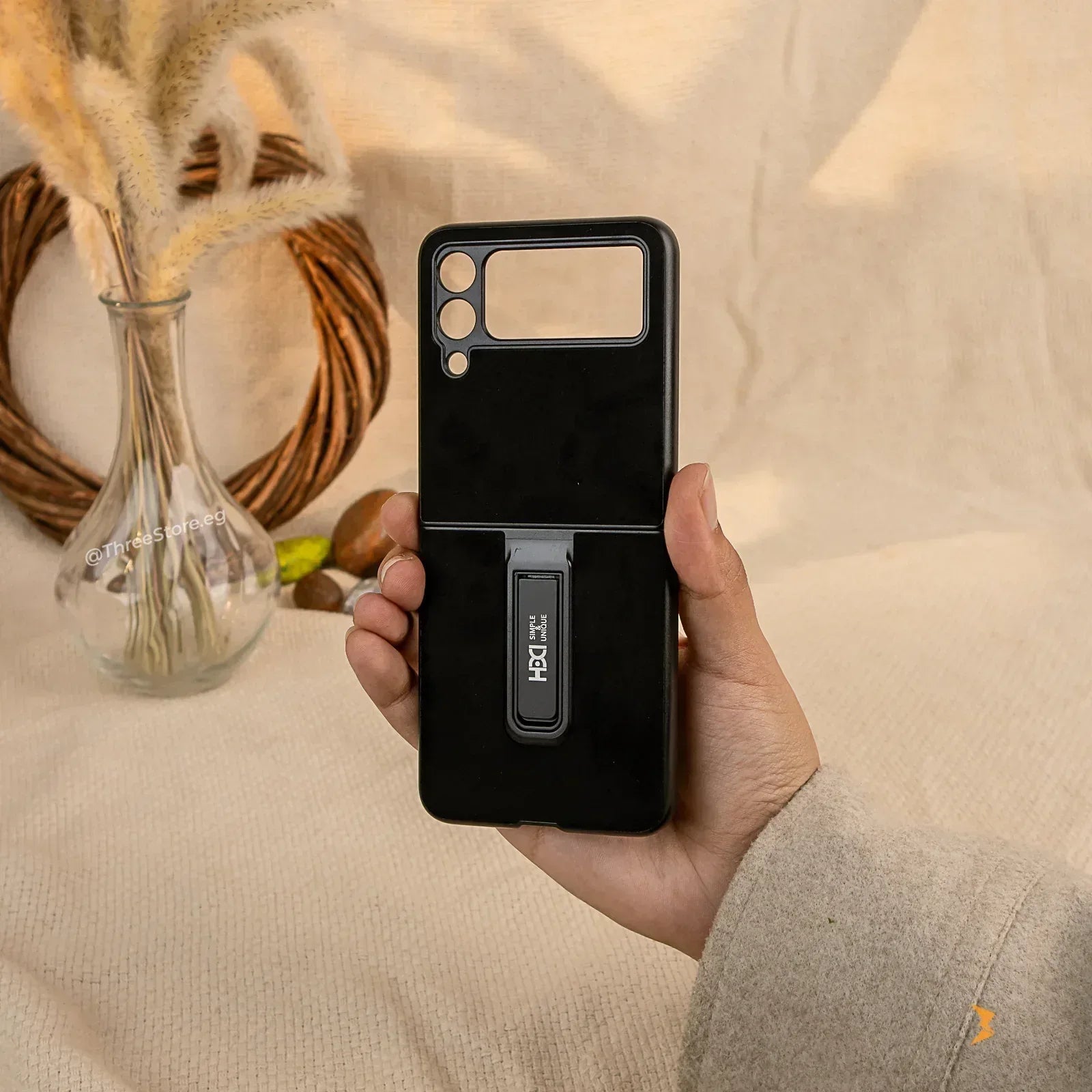 HDD Alcantara Stand Case Samsung Flip 3 - Three