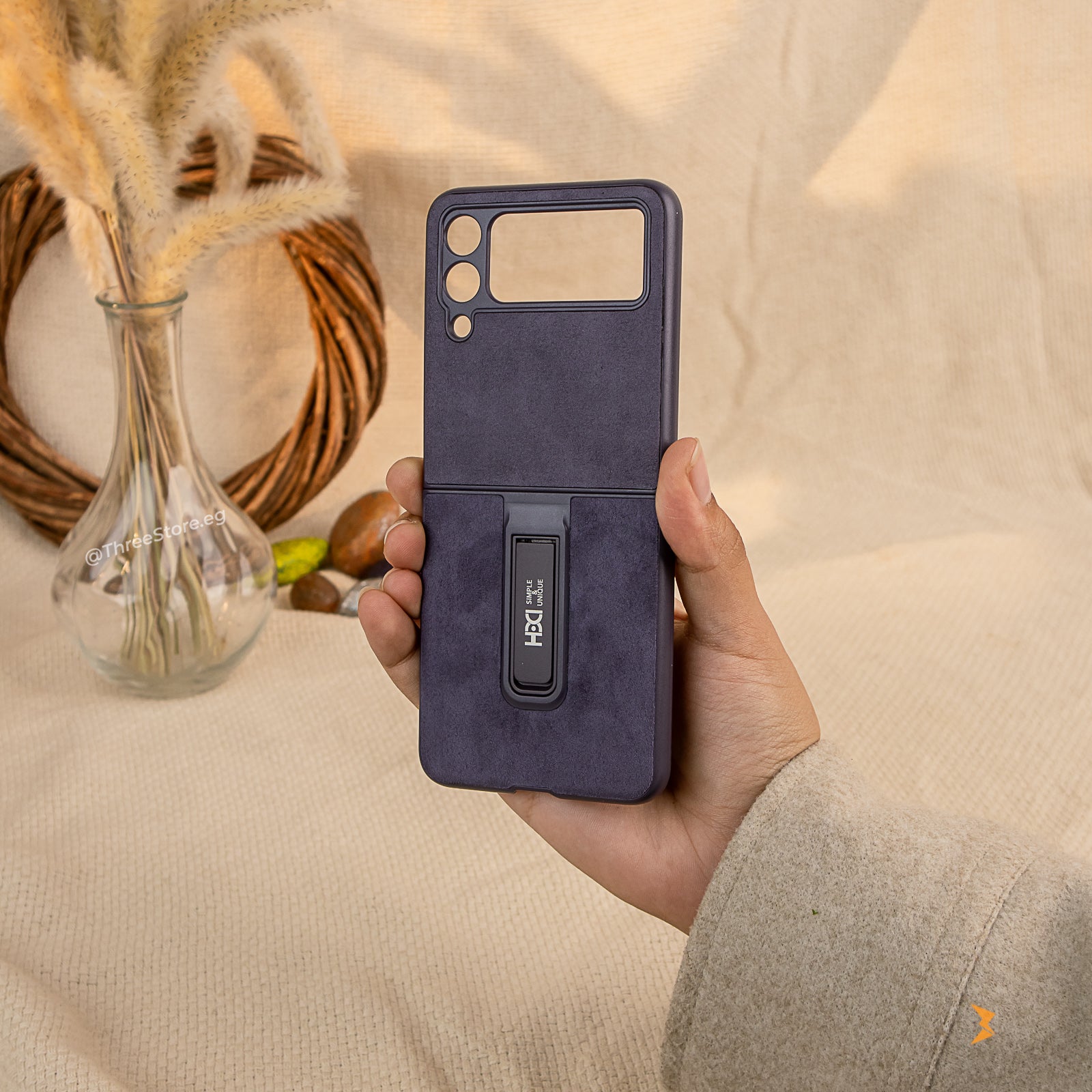 HDD Alcantara Stand Case Samsung Flip 3