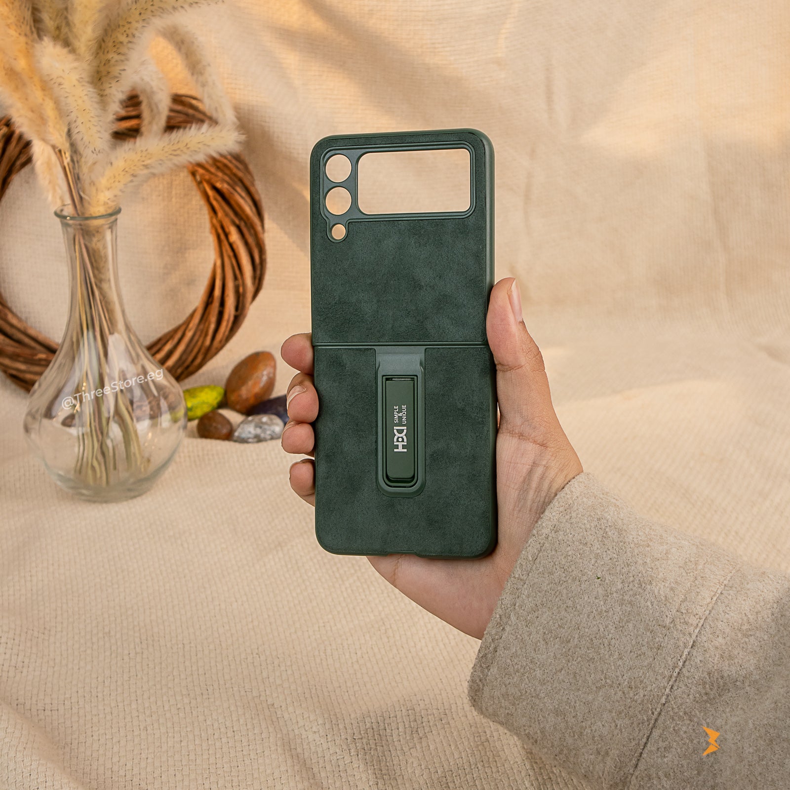 HDD Alcantara Stand Case Samsung Flip 3