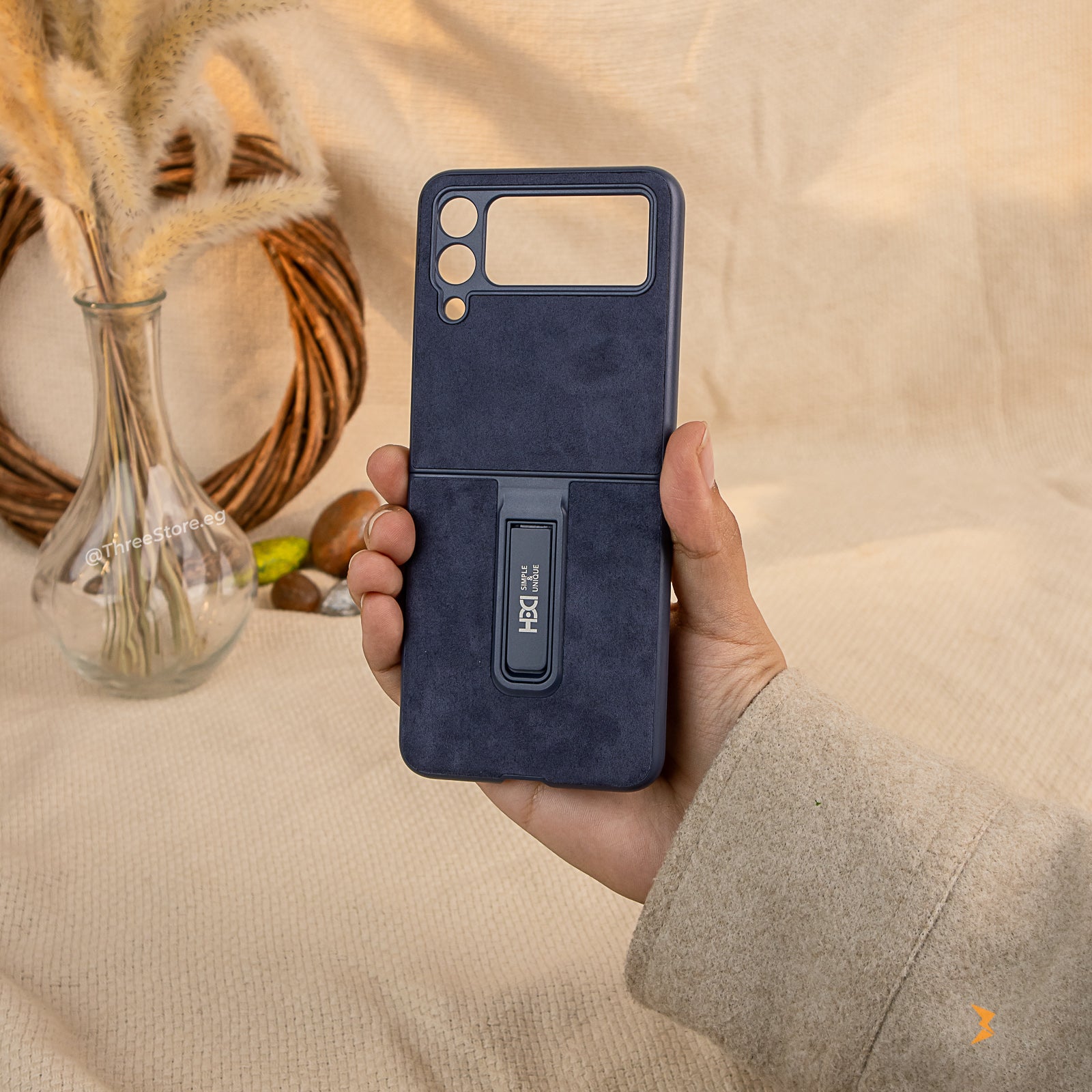 HDD Alcantara Stand Case Samsung Flip 3