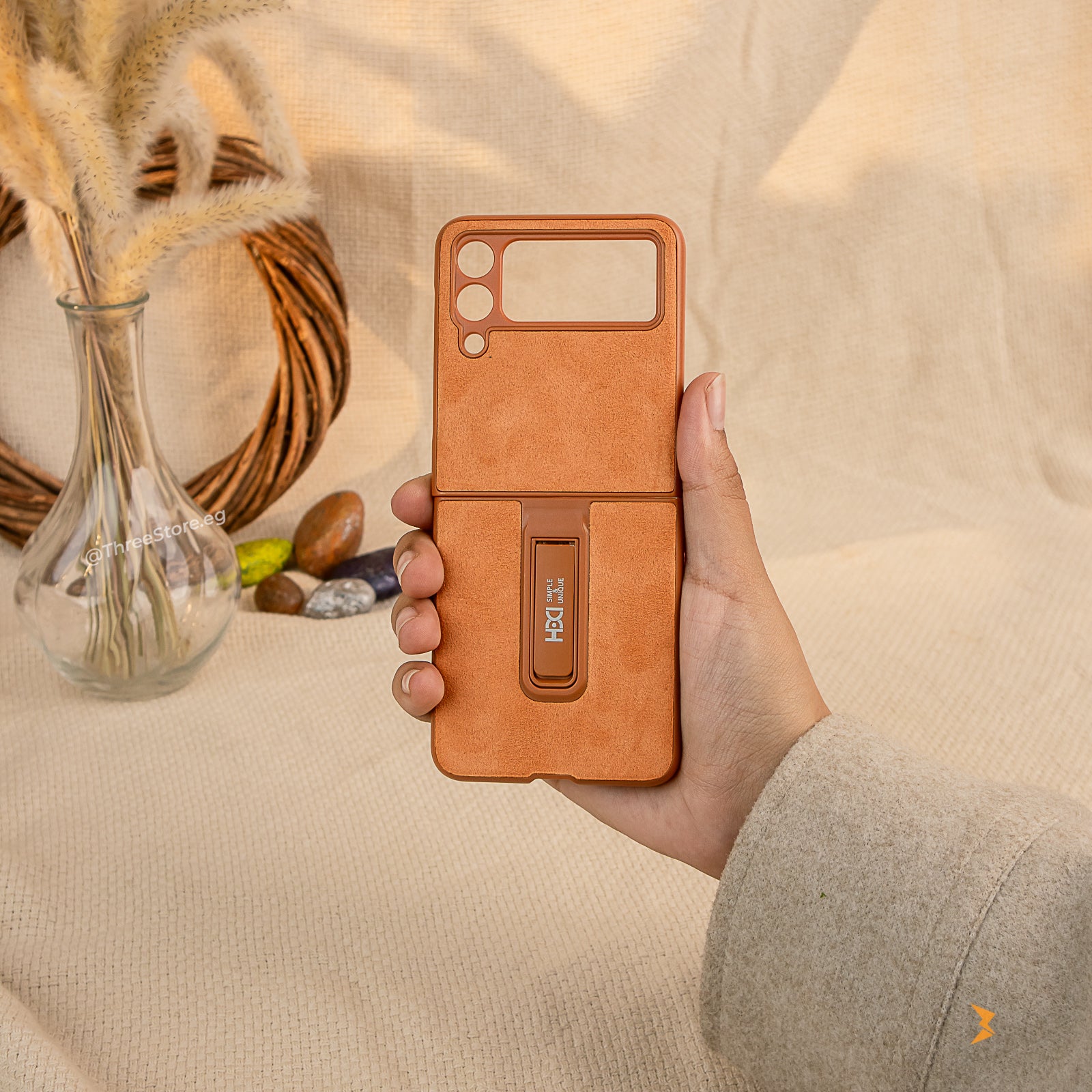 HDD Alcantara Stand Case Samsung Flip 3
