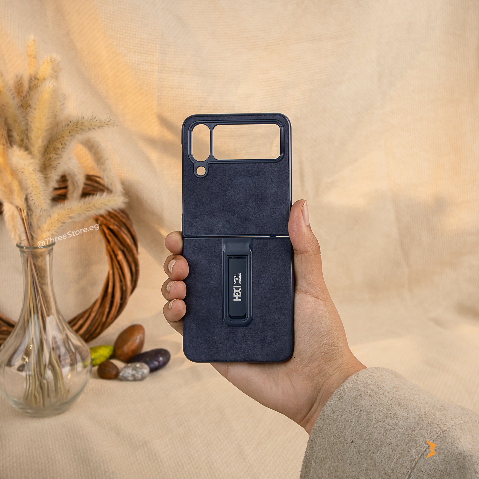 HDD Alcantara Stand Case Samsung Flip 4