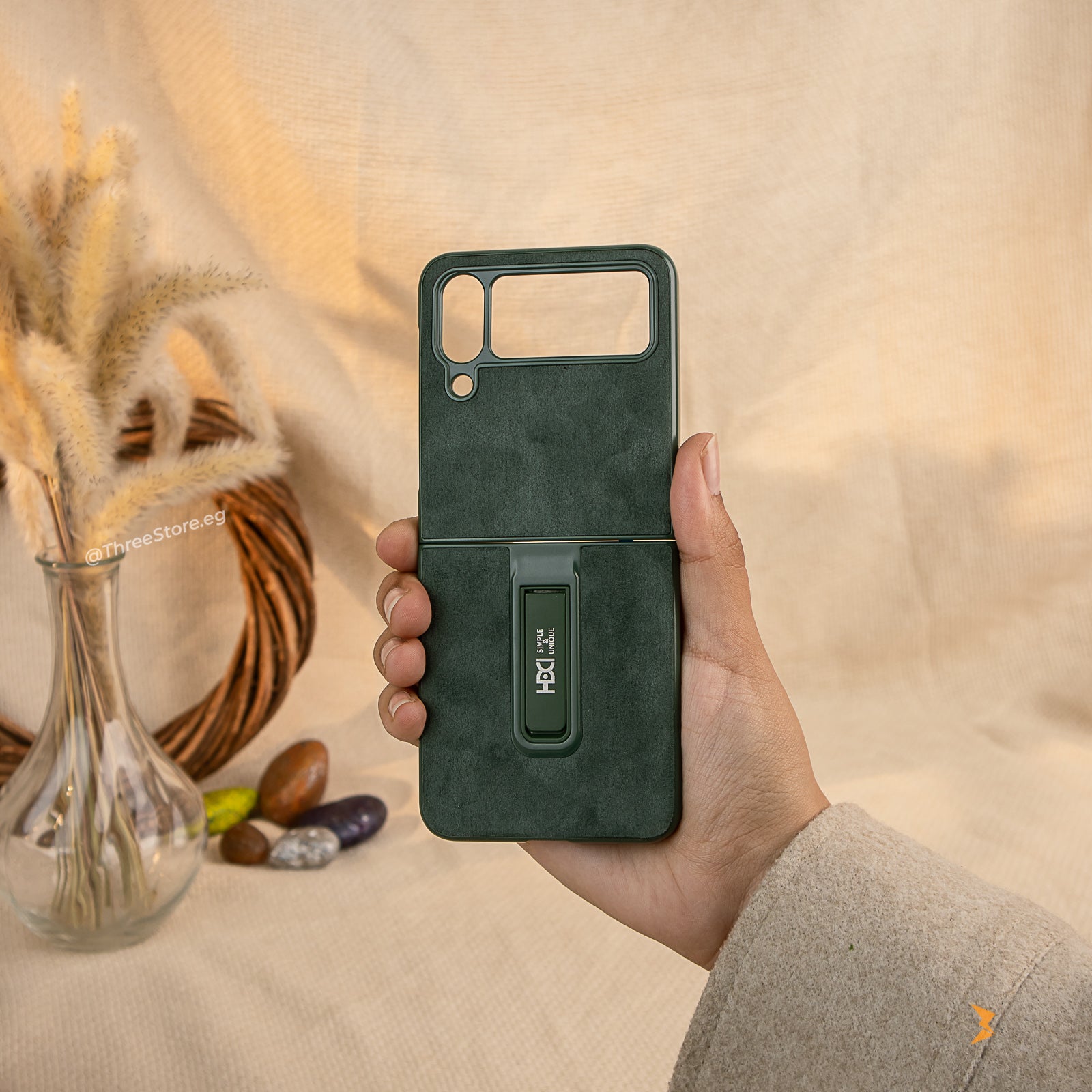 HDD Alcantara Stand Case Samsung Flip 4