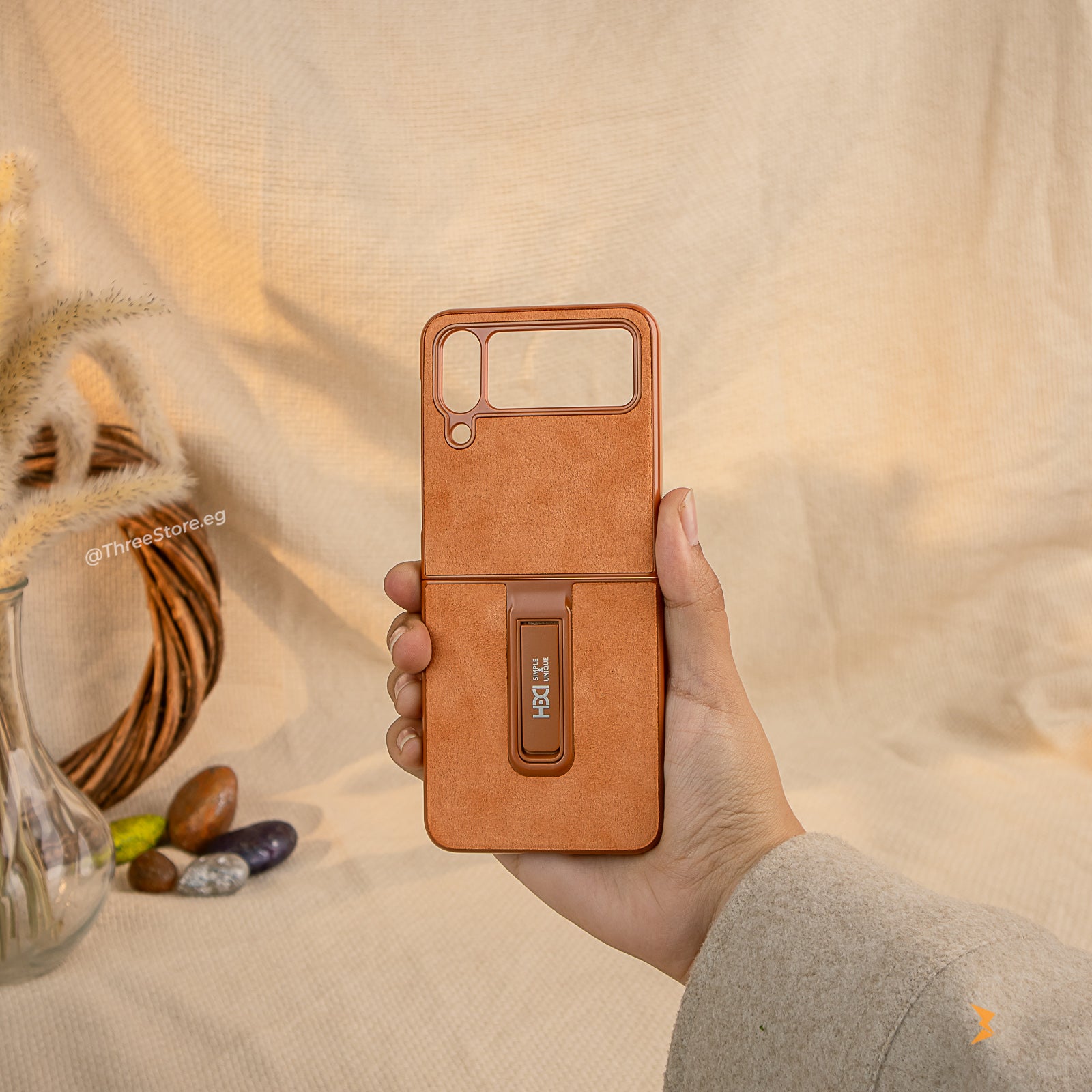 HDD Alcantara Stand Case Samsung Flip 4