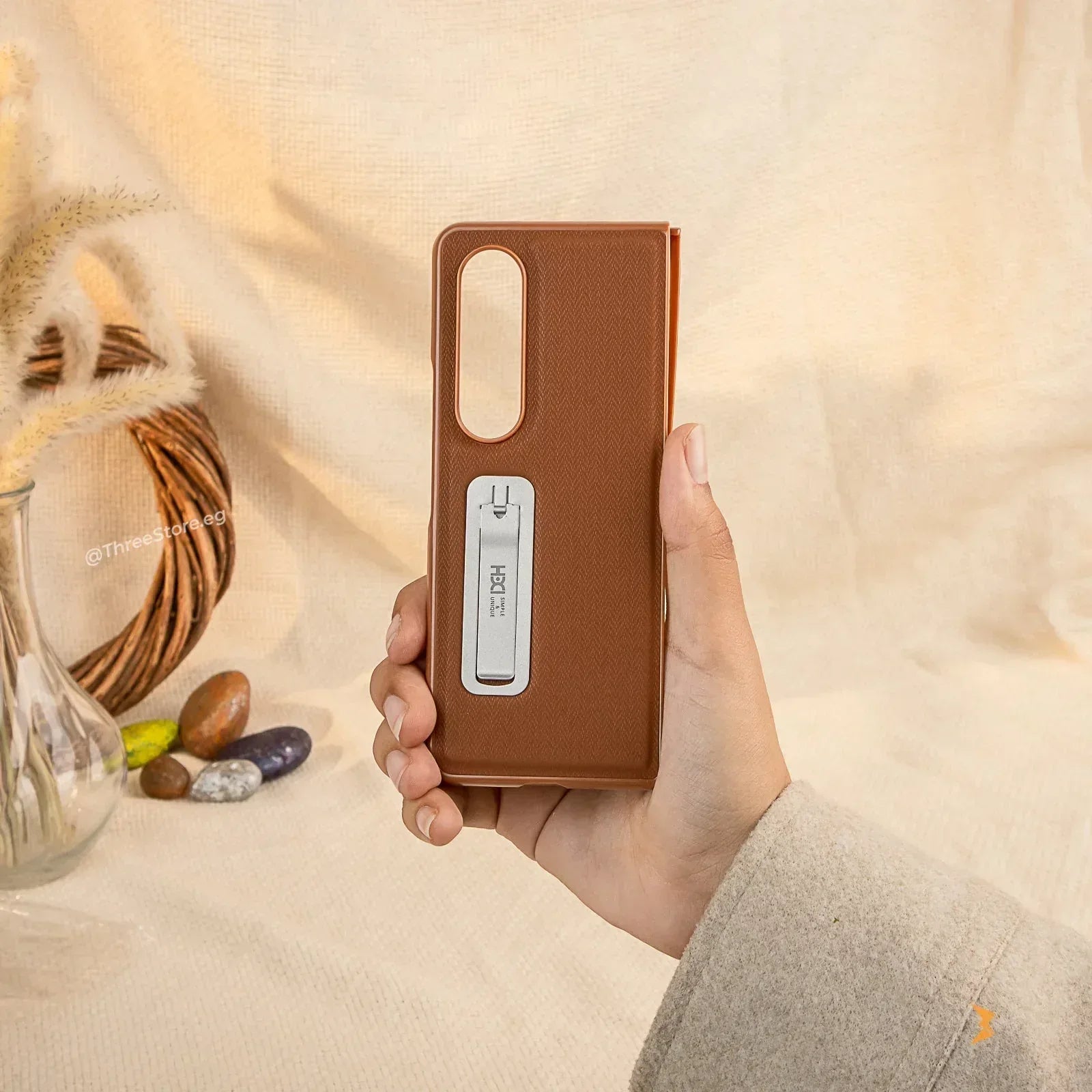 HDD Alcantara Stand Case Samsung Z Fold 4 - Three