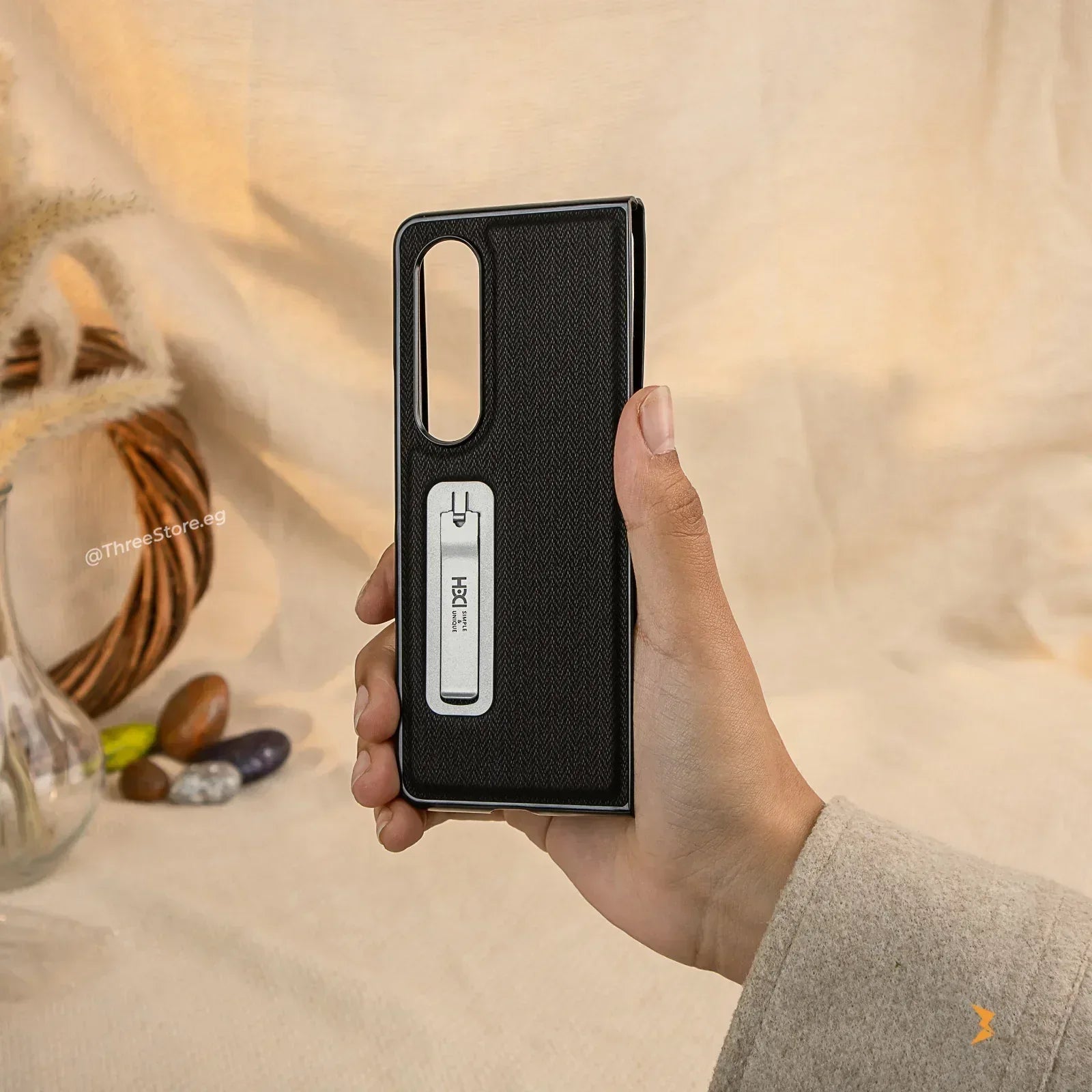 HDD Alcantara Stand Case Samsung Z Fold 3 - Three