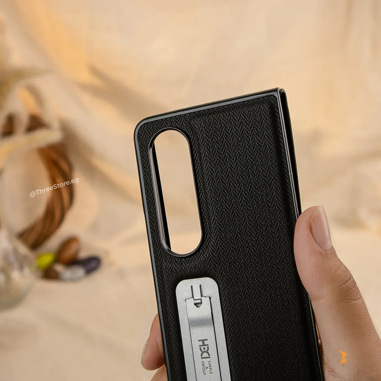 HDD Alcantara Stand Case Samsung Z Fold 3 - Three