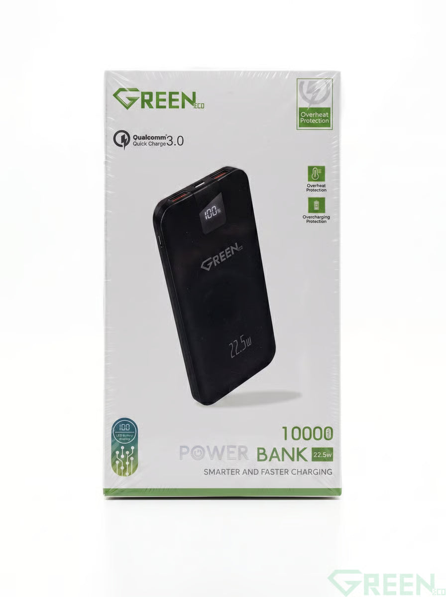 GREEN 22.5W Mini power Bank Built In Type C Cable 10000mAH GE-B045