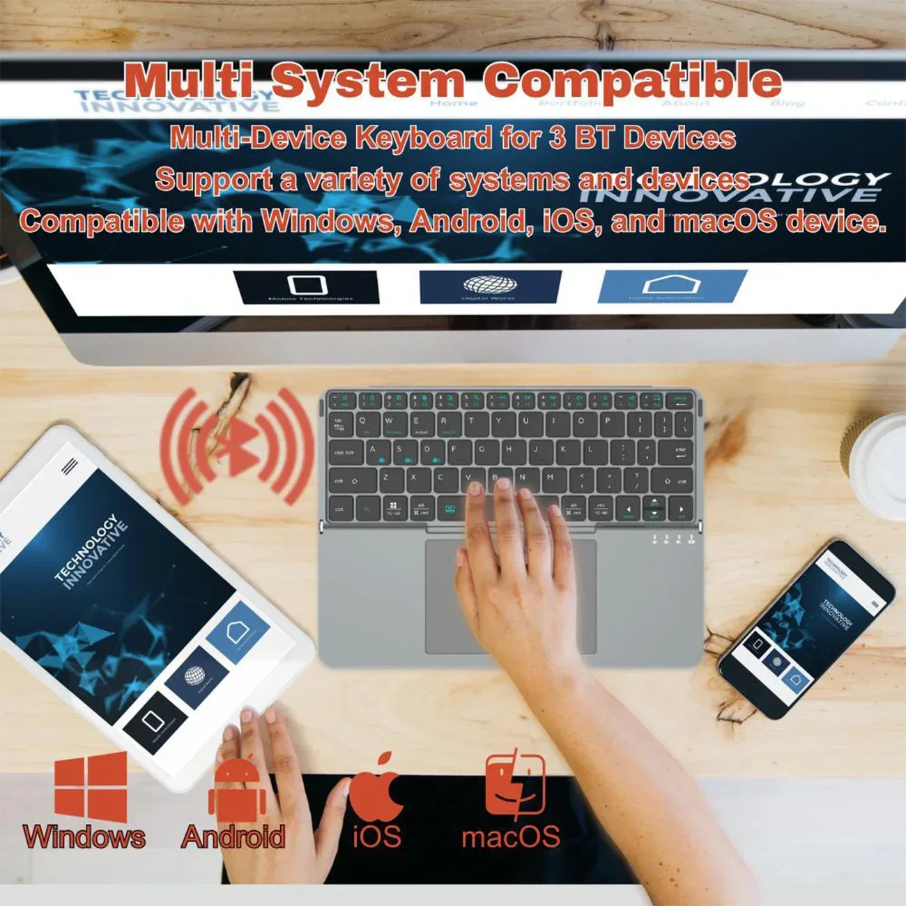 iBOX 11 folding keyboard with a Touchpad - Three