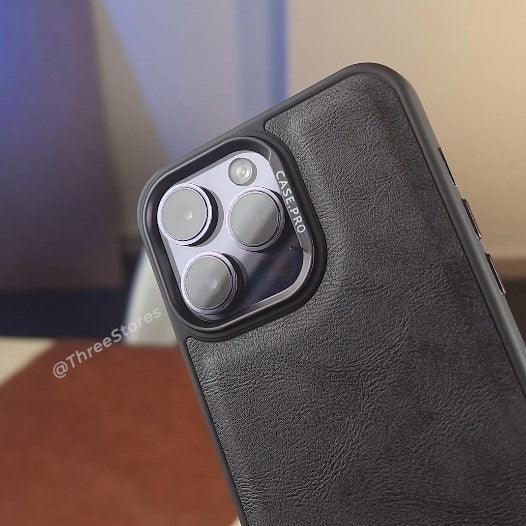 Black Leather Case iPhone 11 Pro Max - Three