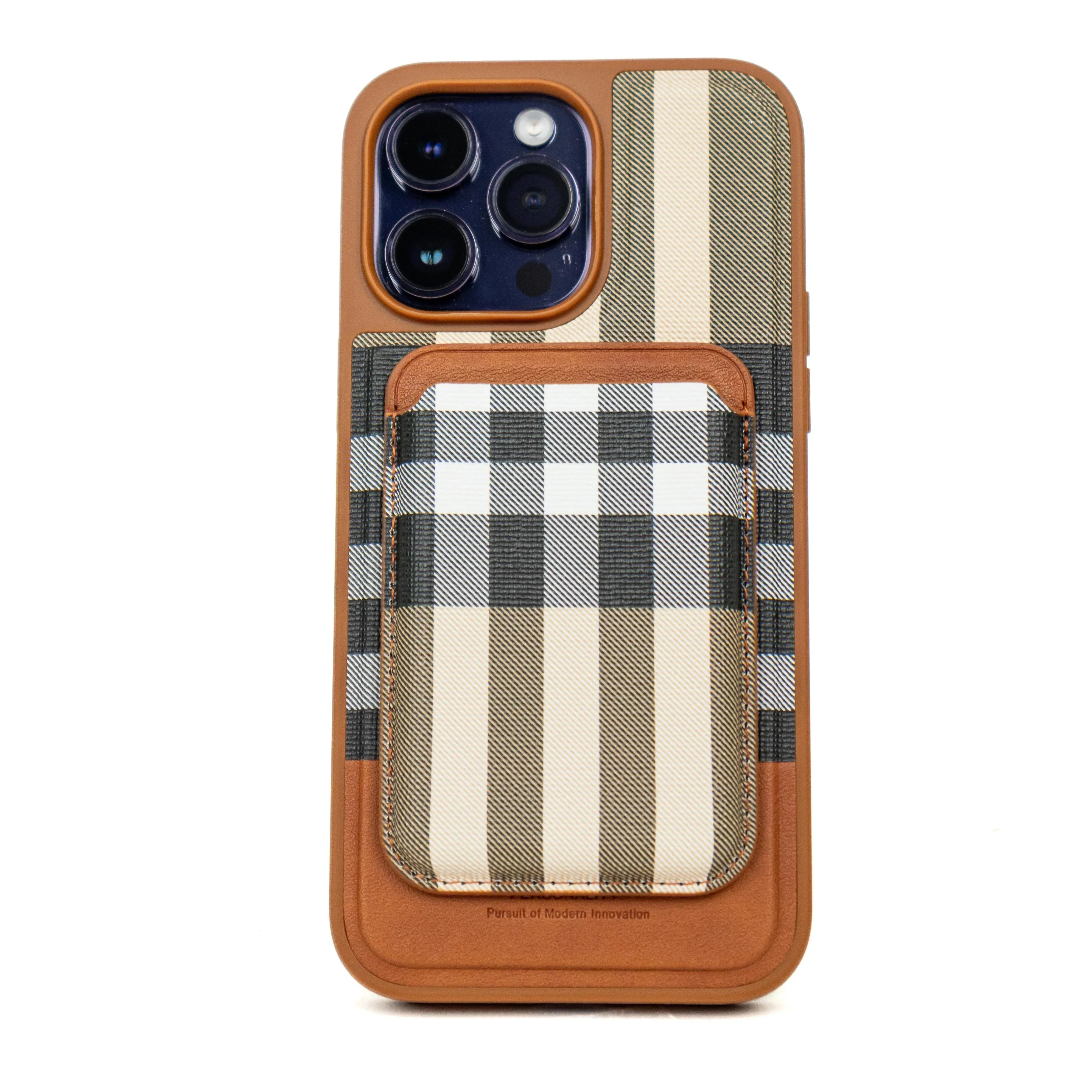 HDD Checks Leather Case iPhone 13 Pro Max - Three