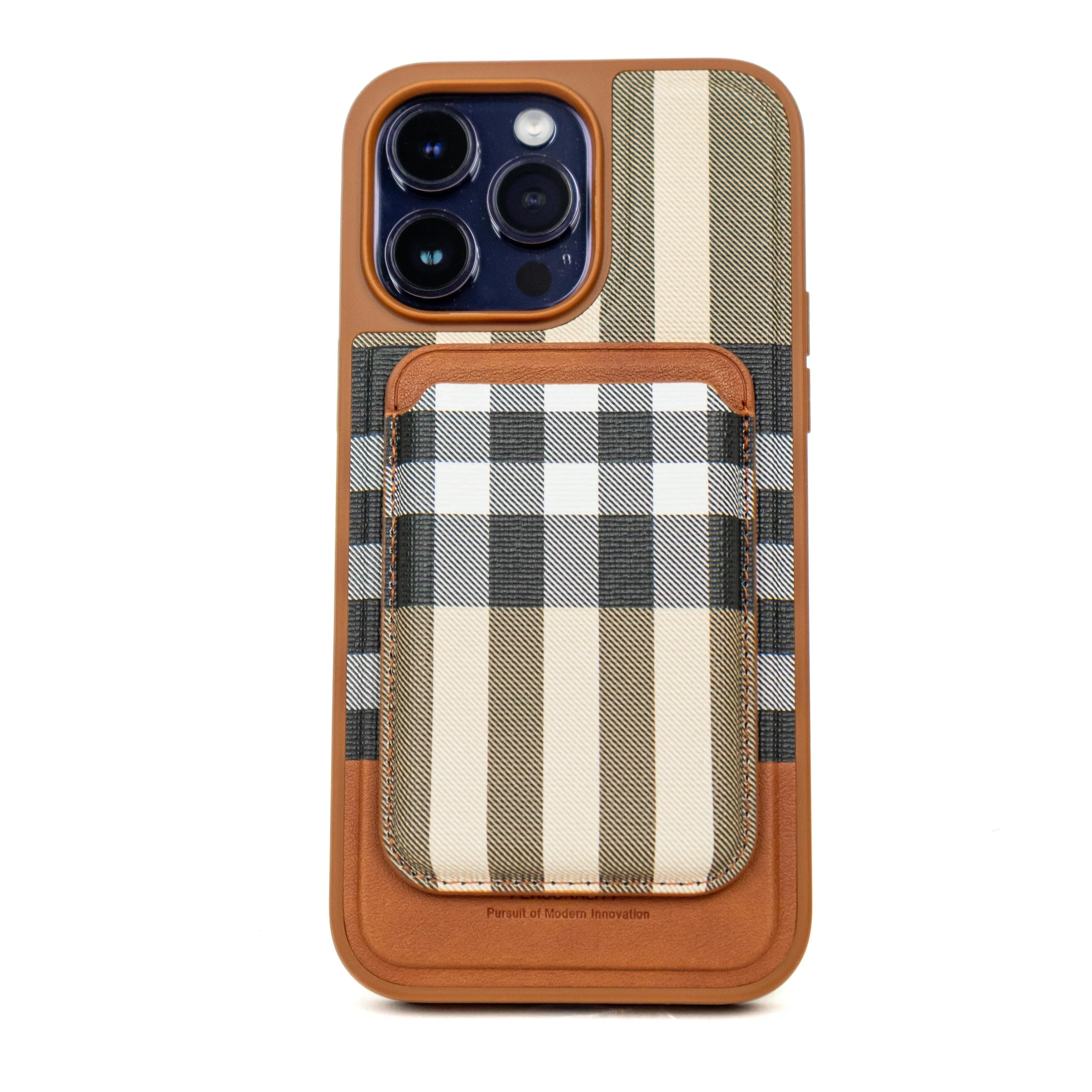 HDD Checks Leather Case iPhone 14 Pro Max - Three
