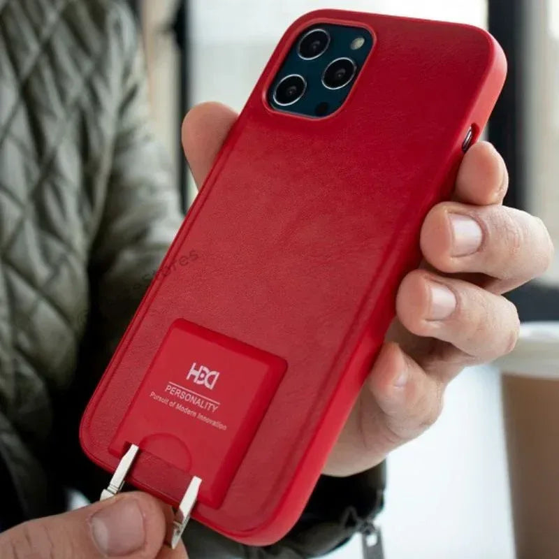 HDD Stand leather Case iPhone 12 Pro Max - Three