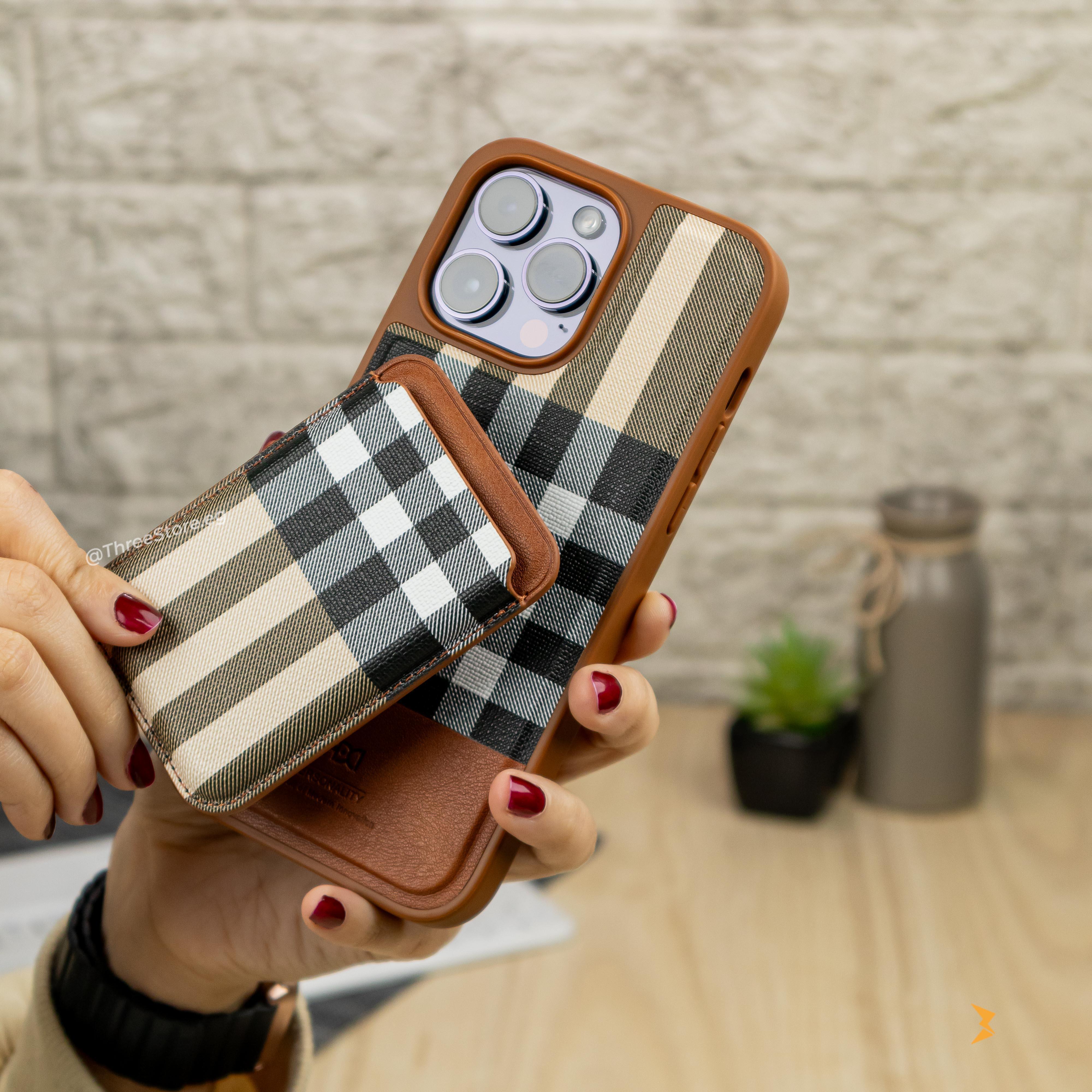 HDD Checks Leather Case iPhone 14 Pro Max - Three