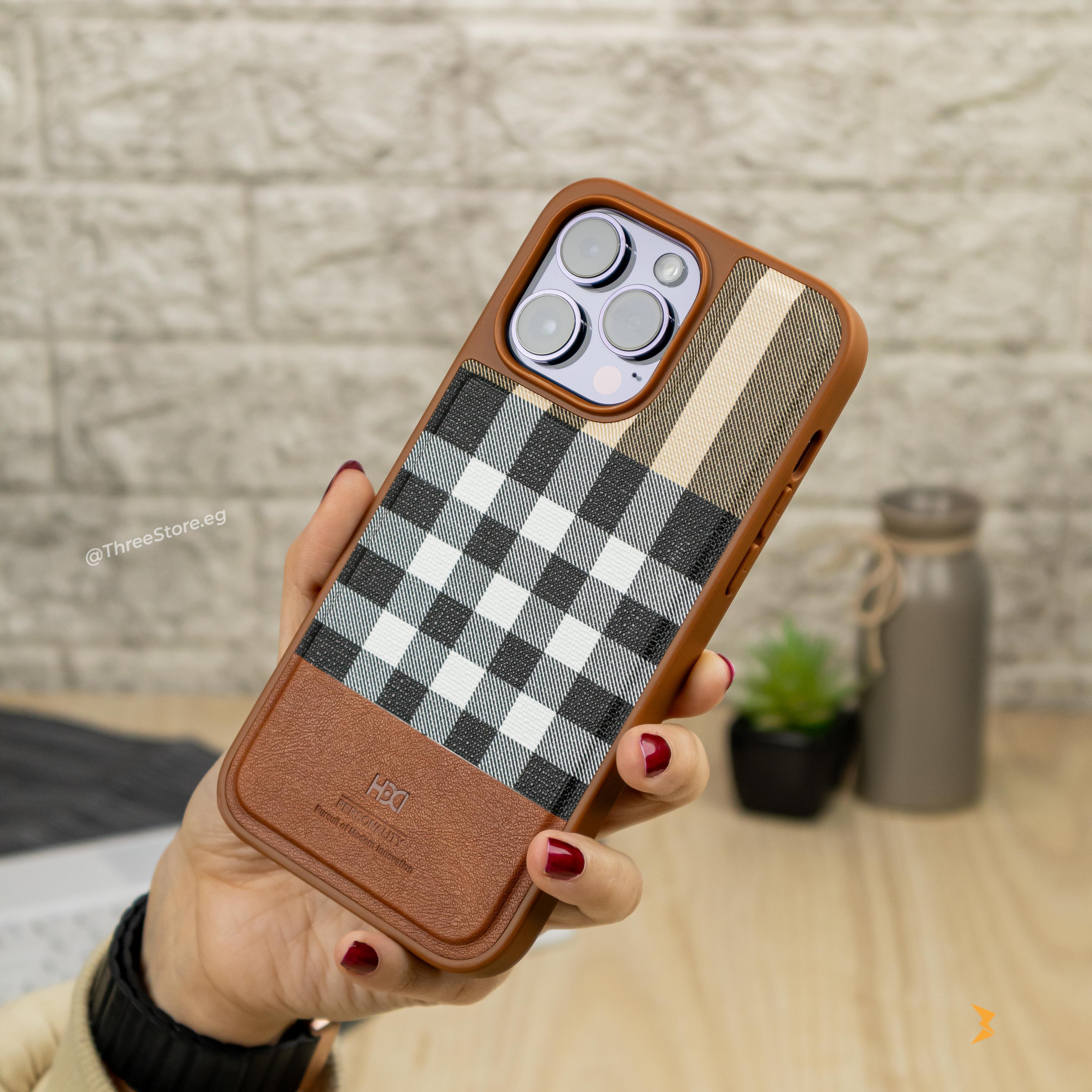 HDD Checks Leather Case iPhone 14 Pro Max - Three