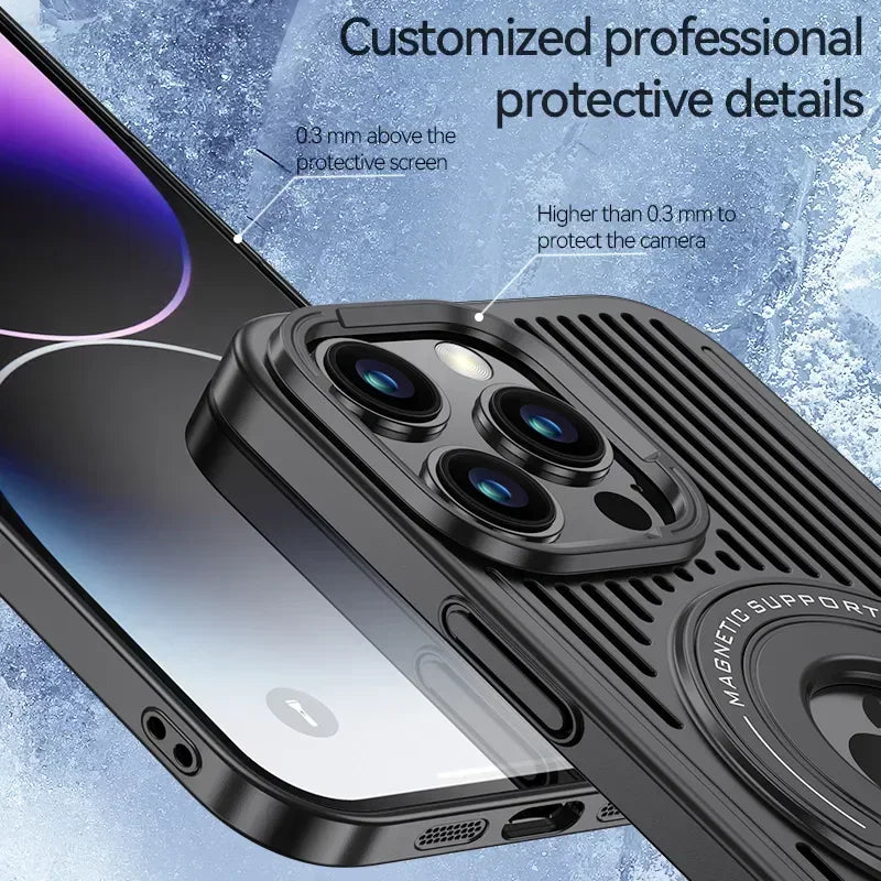 Breathable Magnetic Stand Case iPhone 13 Pro Max - Three