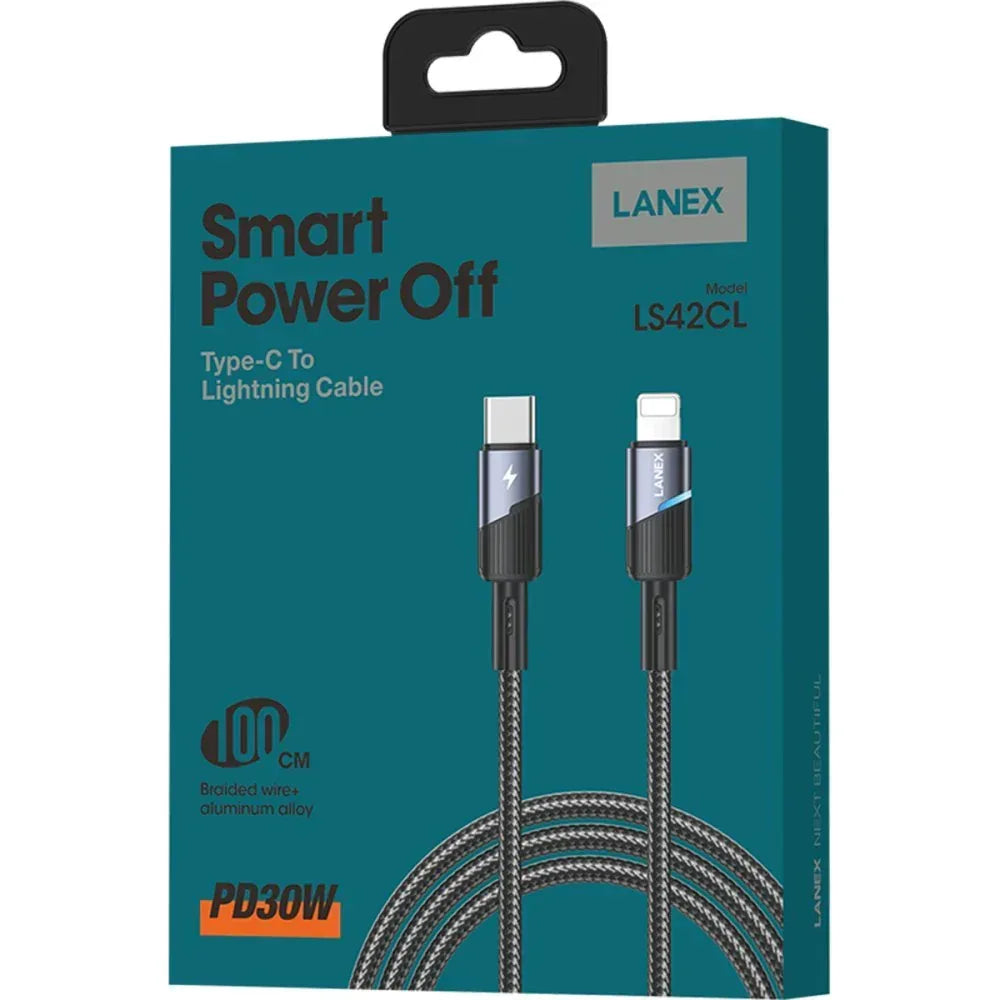 Lanex Smart Power Off Cable Type C To Lightning LS42CL - Three