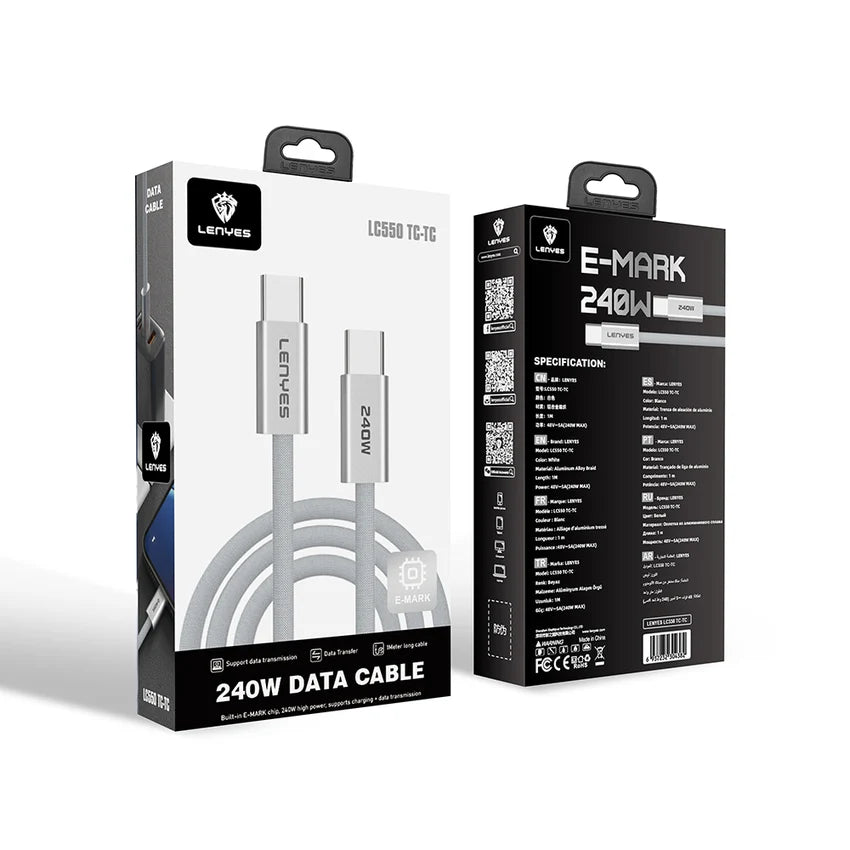 Lenyes Type-C to Type-C 240W Fast Charging Data Cable LC550 TCTC
