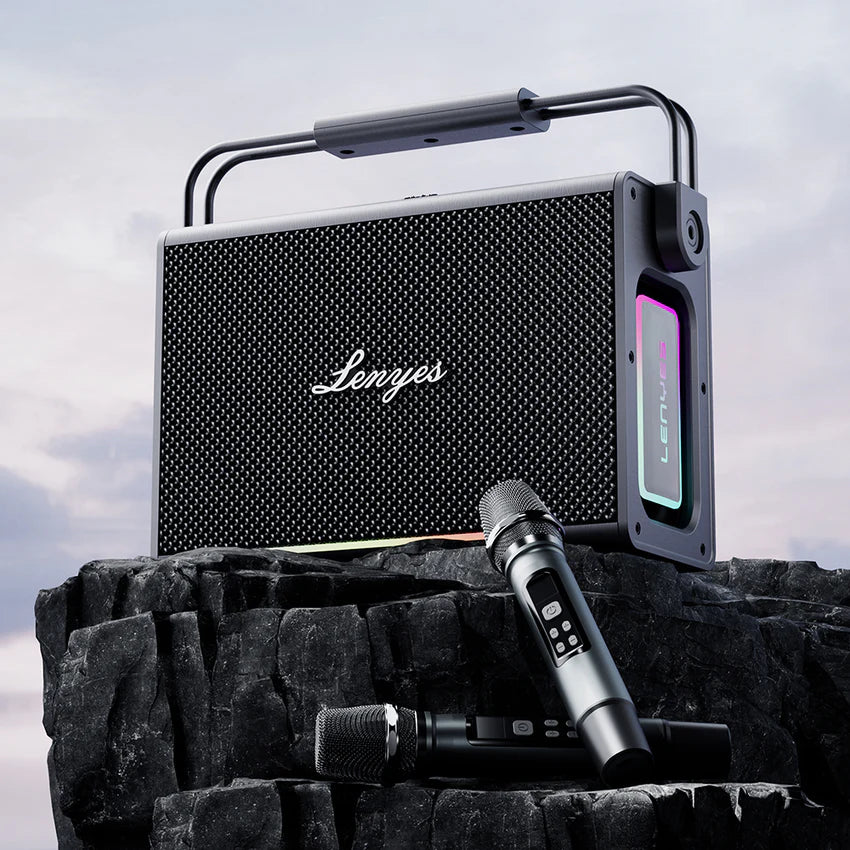 Lenyes Bluetooth 5.3 200W Dual UHF Mic IPX6 Party Speaker Titan 2