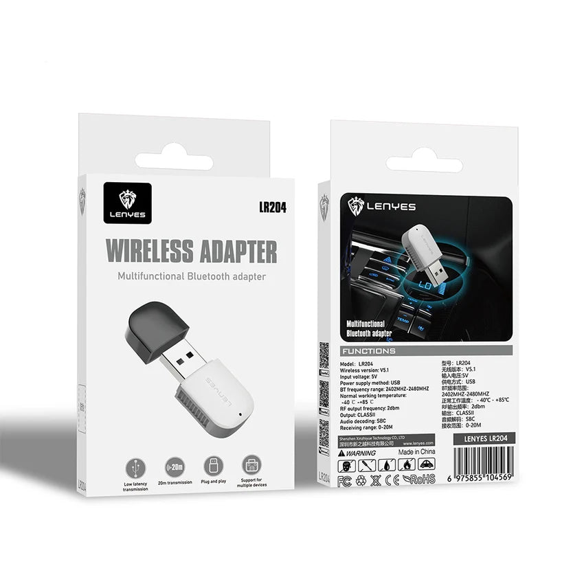 Lenyes Bluetooth 5.1 USB Multi-Device Audio Receiver LR204