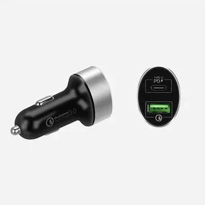 Momax Dual-Port USB with Type–C PD Fast Car Charger 38w UC10D - Three