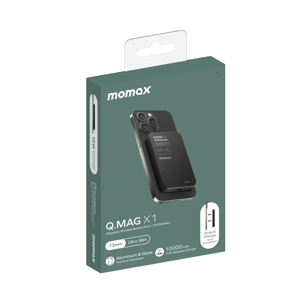 Momax Q.Mag X1 Magnetic Wireless Power Bank 10000mAh - Three