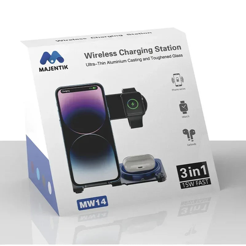 Majentik 3 in 1 Wireless Charger MW-14 - Three