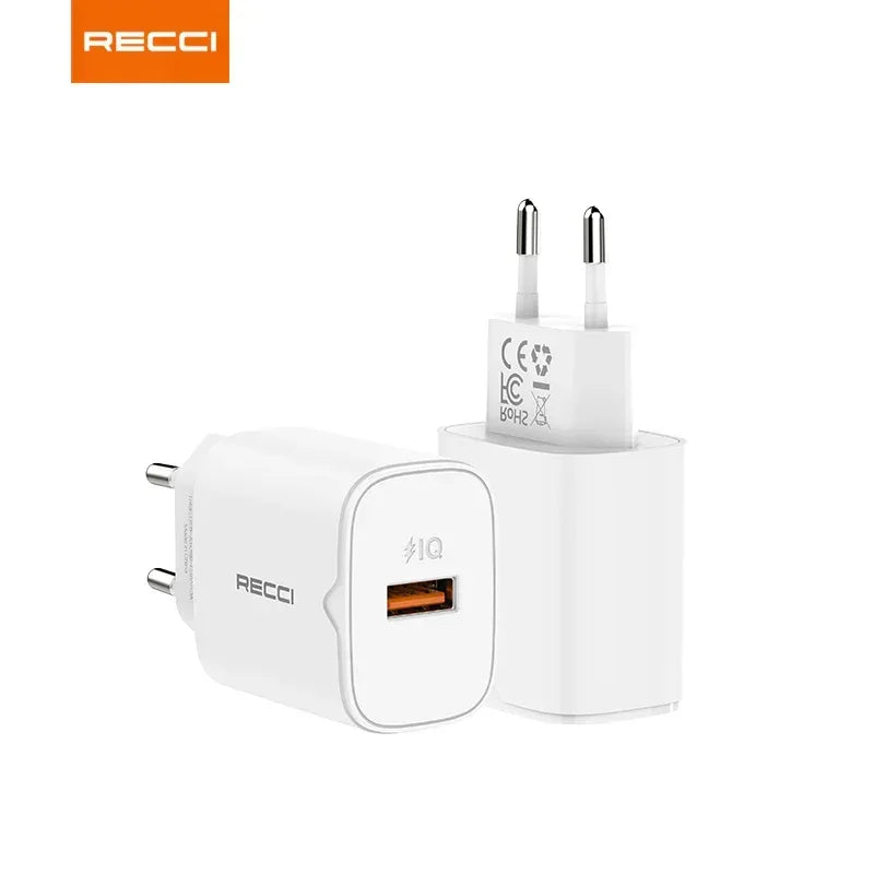Recci Wall Charger QC18W Fast Charging Adapter RC51E - Three