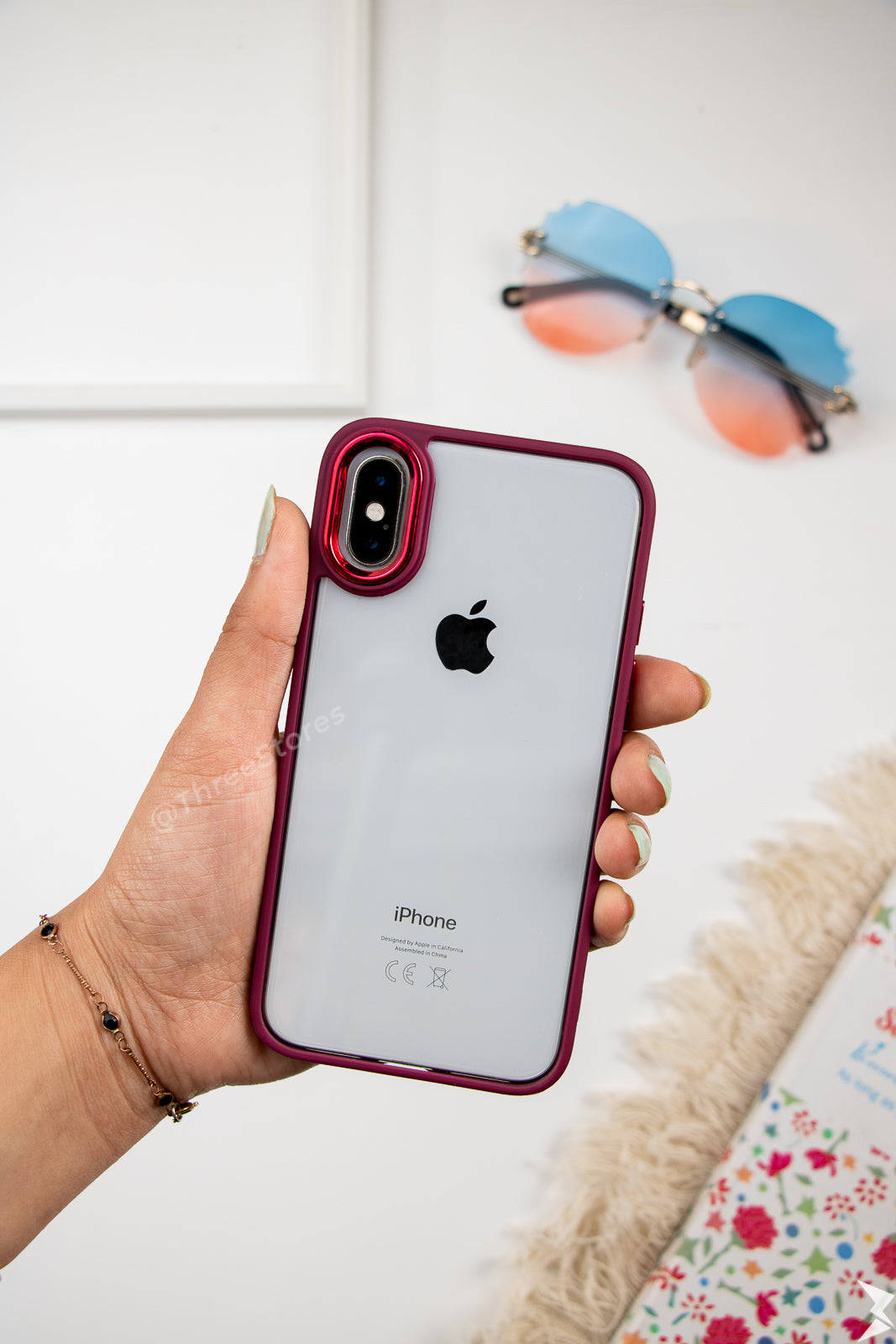 Skin Fashion Colored Frame Camera Case iPhone X Max