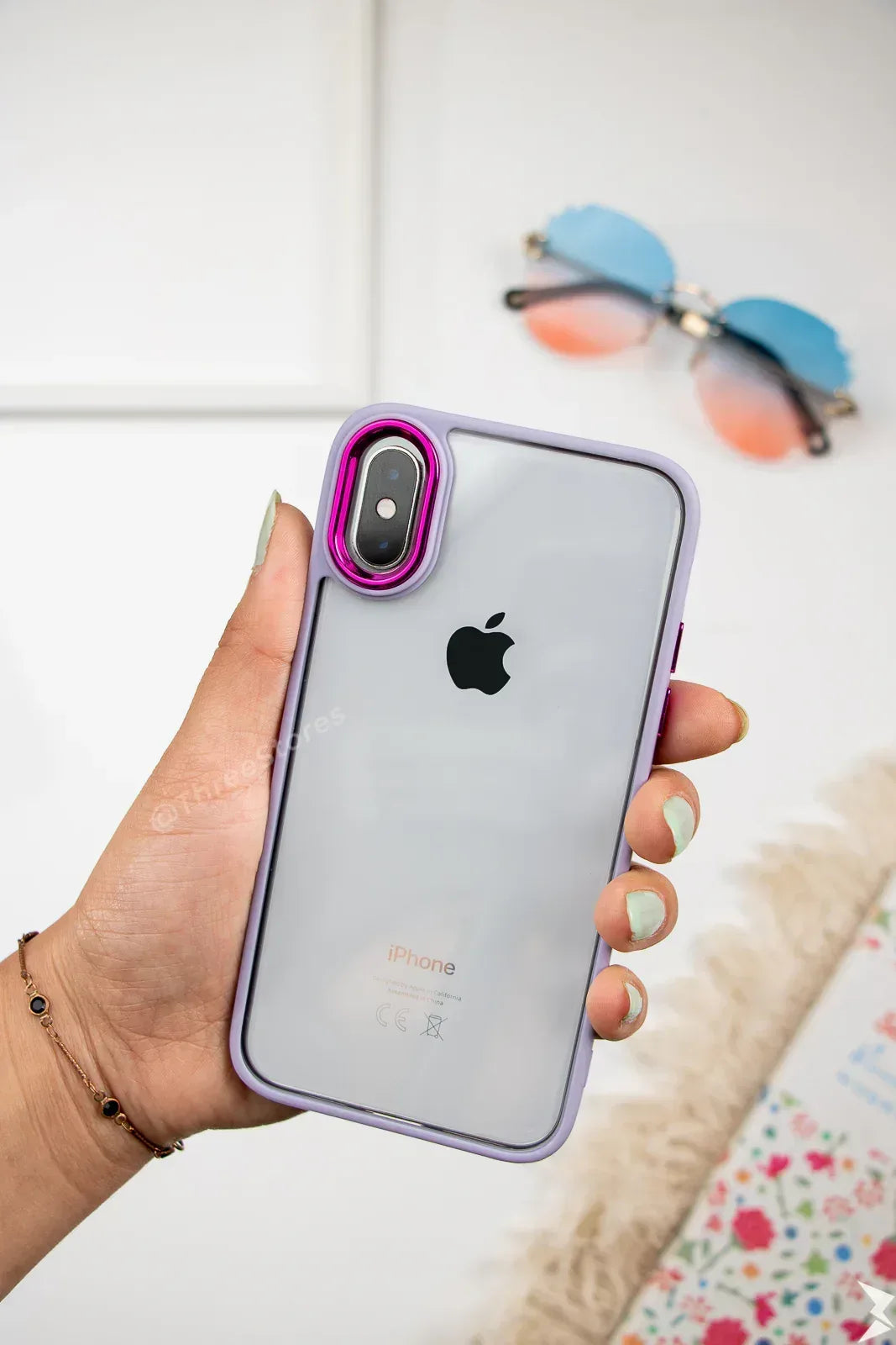 Skin Fashion Colored Frame Camera Case iPhone X Max - Three