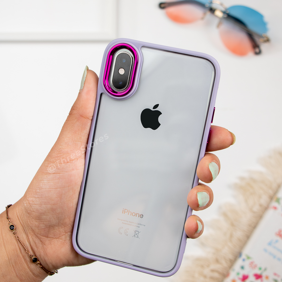 Skin Fashion Colored Frame Camera Case iPhone X Max