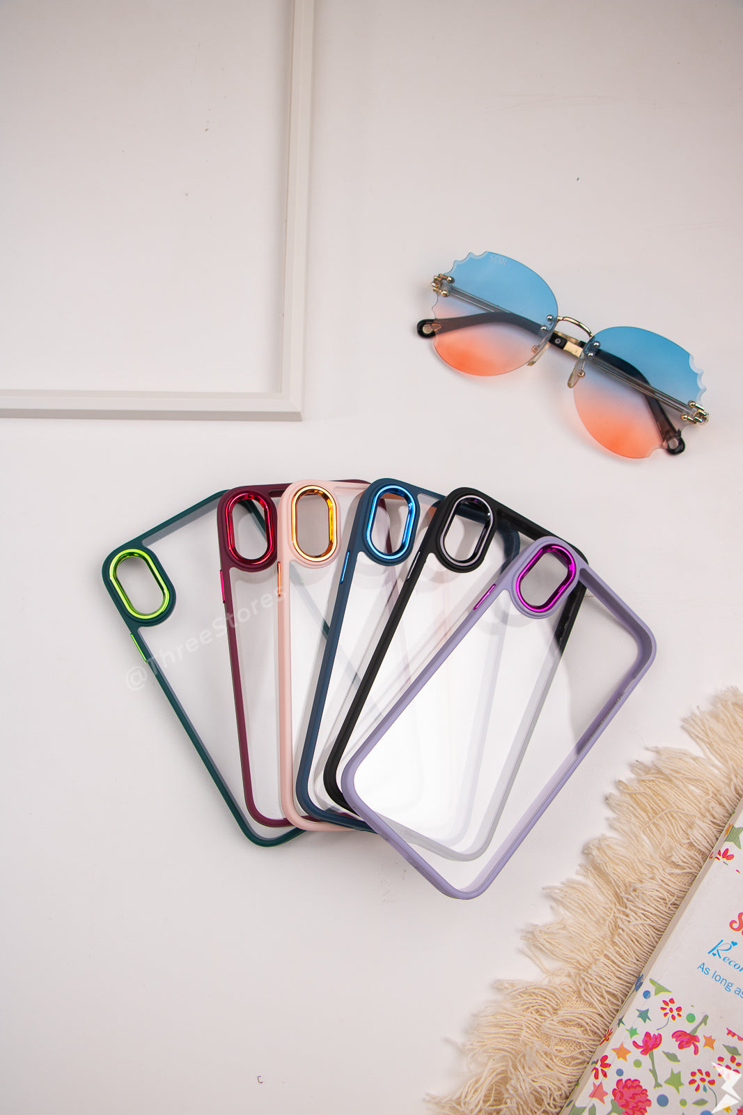 Skin Fashion Colored Frame Camera Case iPhone X Max
