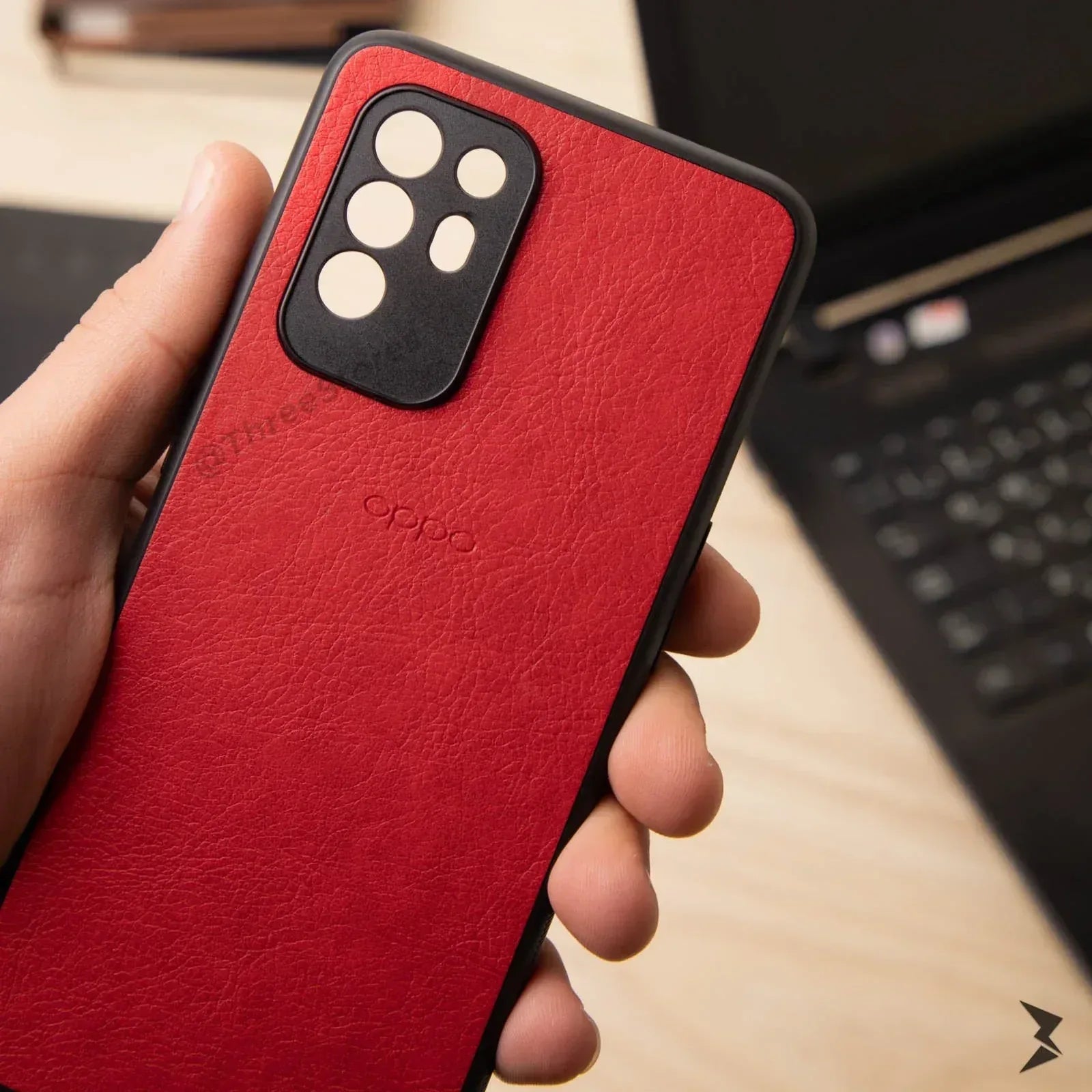 Leather Camera Protection Case Oppo A95 5G - Three