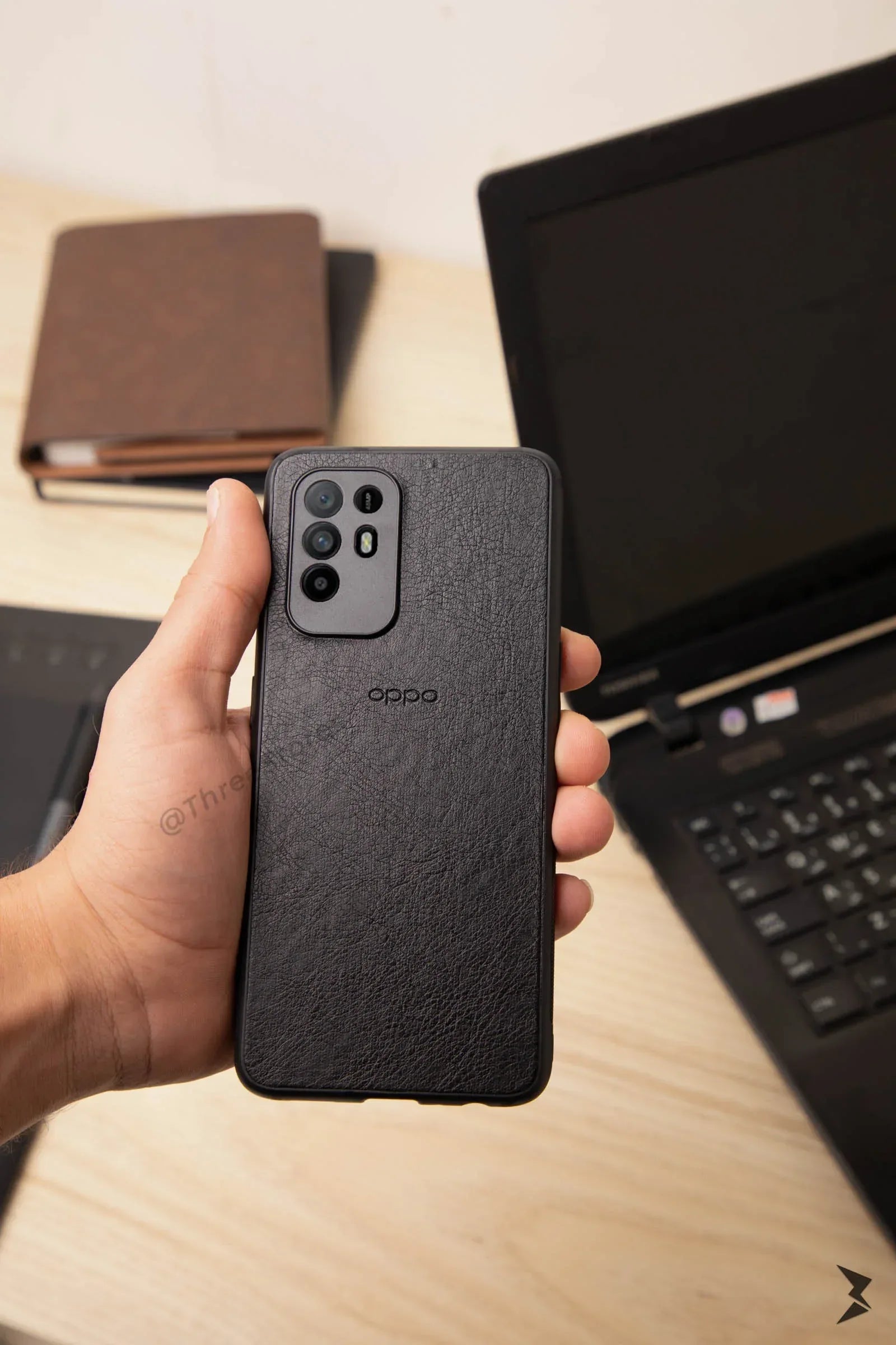 Leather Camera Protection Case Oppo A95 5G - Three