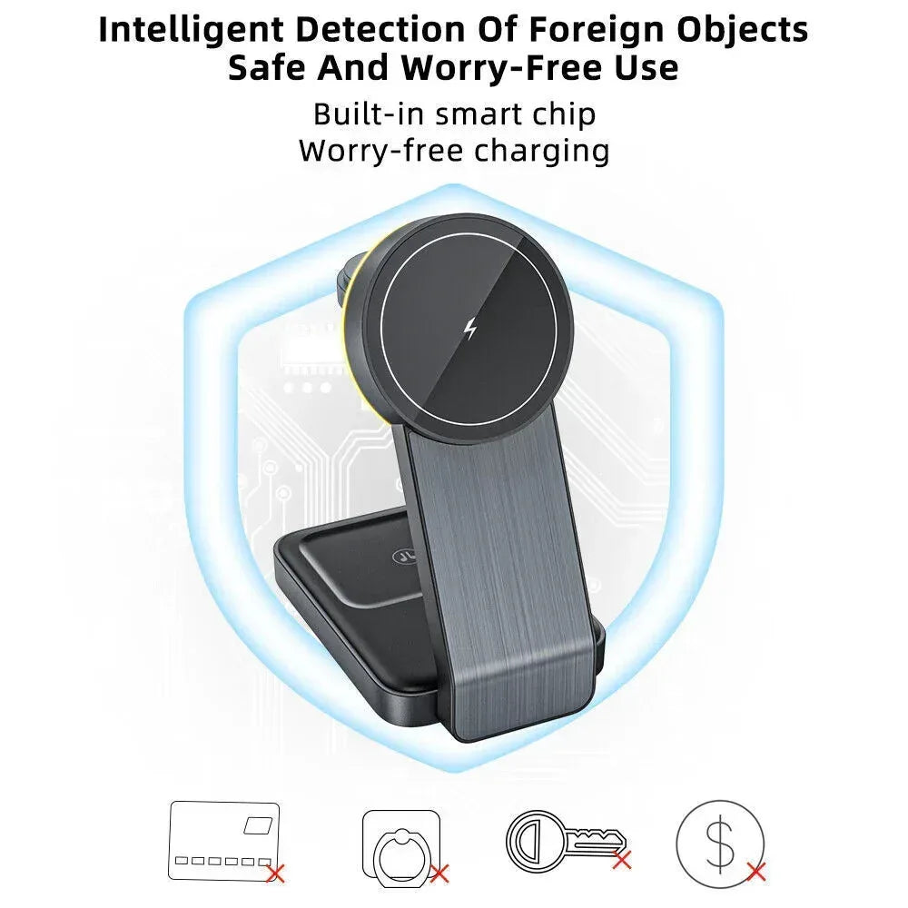 3 in 1 Foldable Wireless Charging Station - Three
