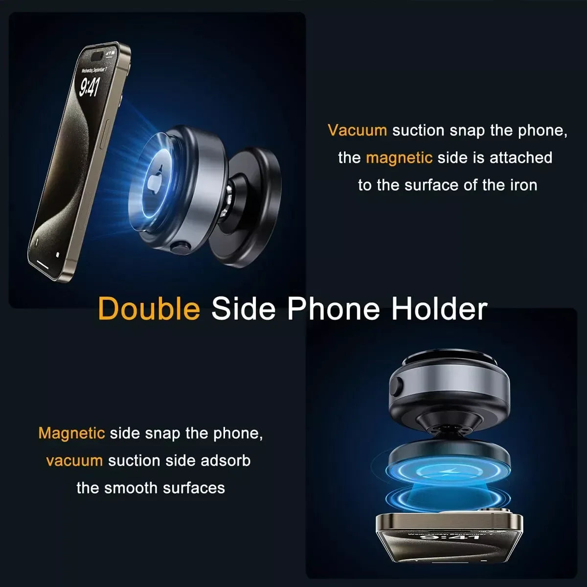 Green Vacuum Suction Phone Holder - Three