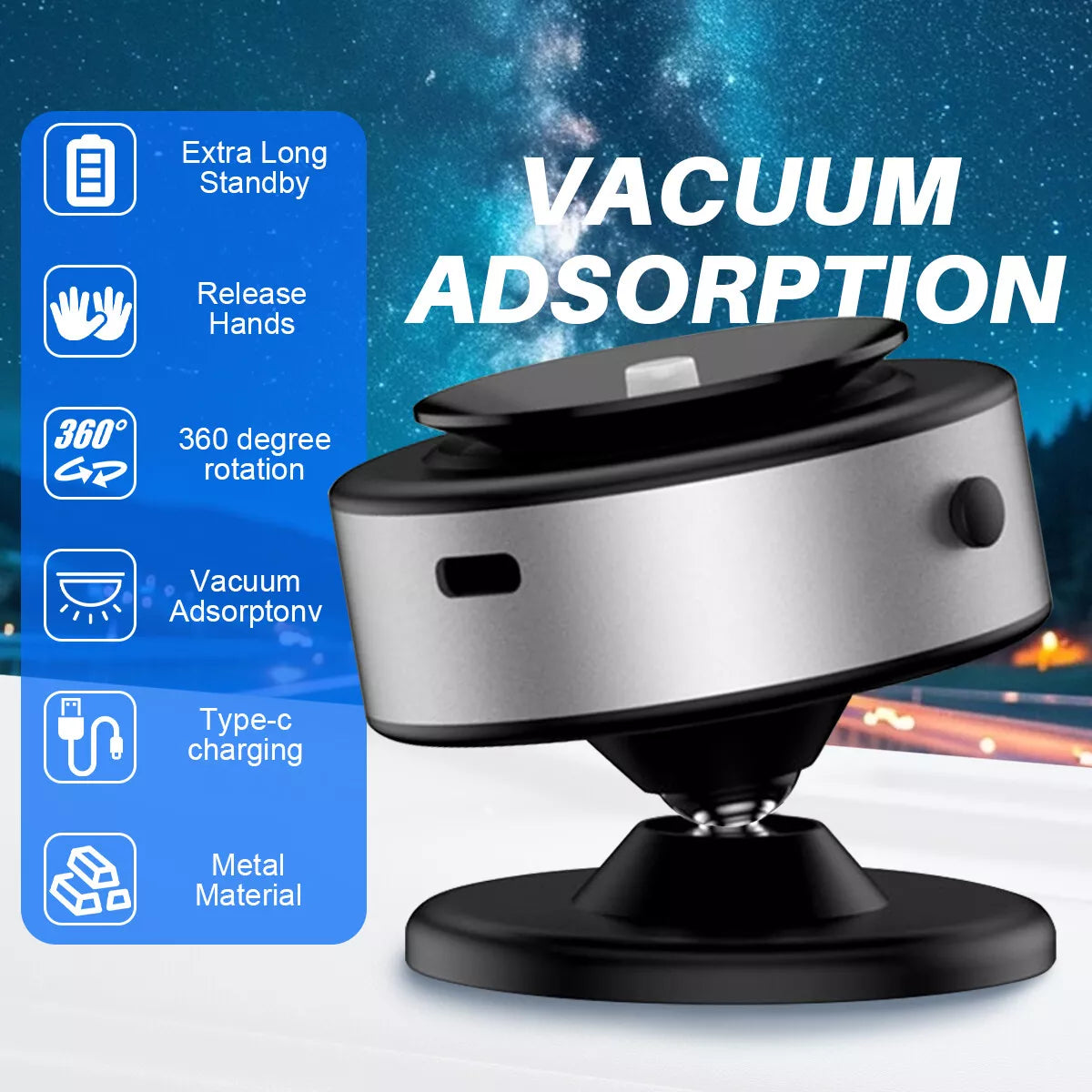 Green Vacuum Suction Phone Holder