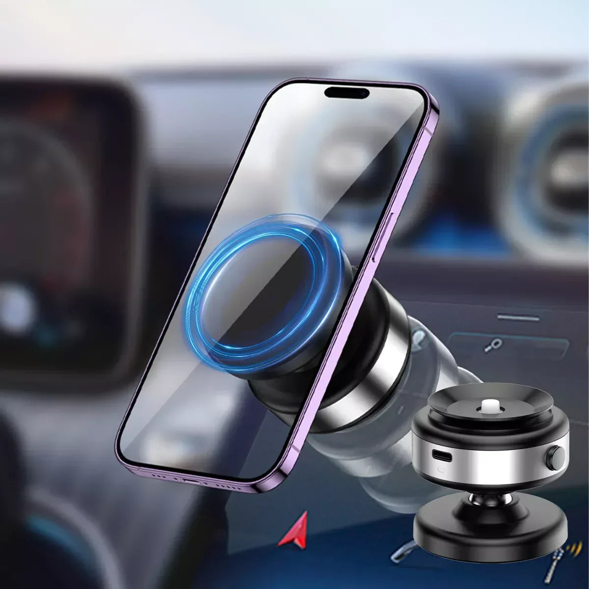 Green Vacuum Suction Phone Holder - Three