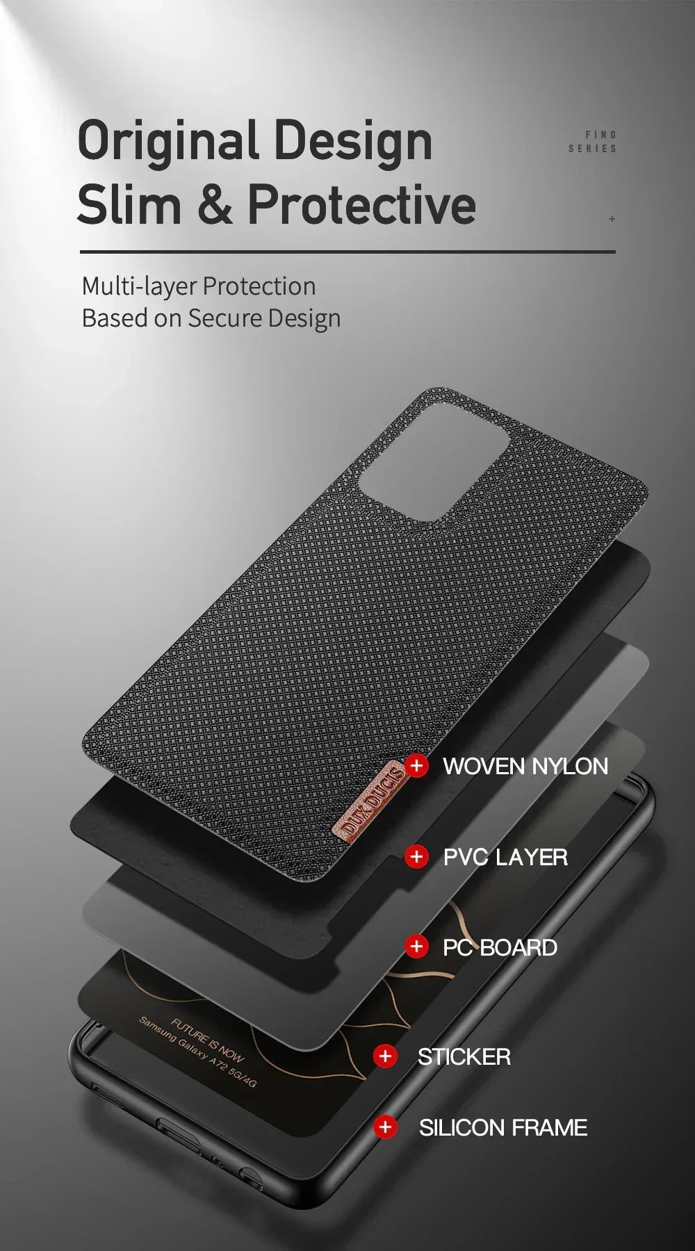 Fino Dux Ducis Fabric Case Samsung A73 - Three