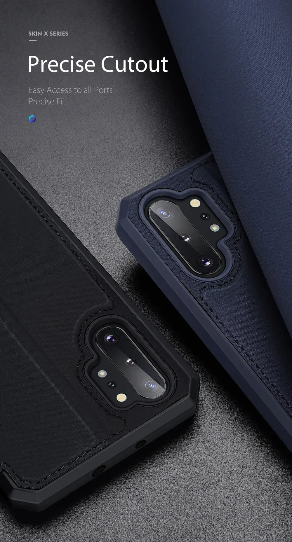 Dux Skin X Series Magnetic Flip Case Samsung Note 10 Plus - Three