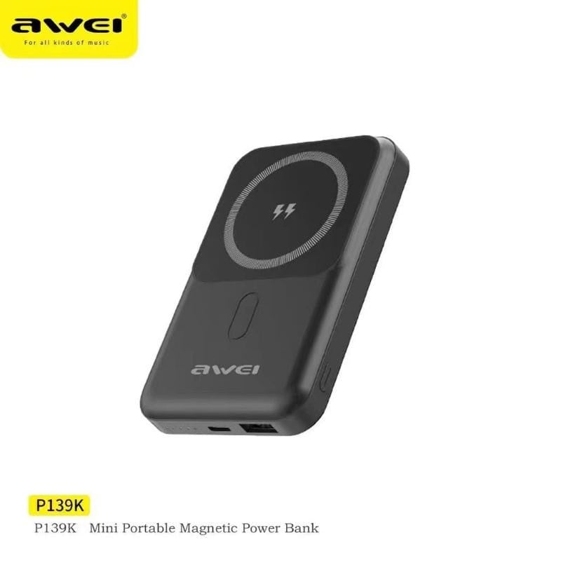 Awei 10000mAh Powerbank Magnetic Wireless P139K